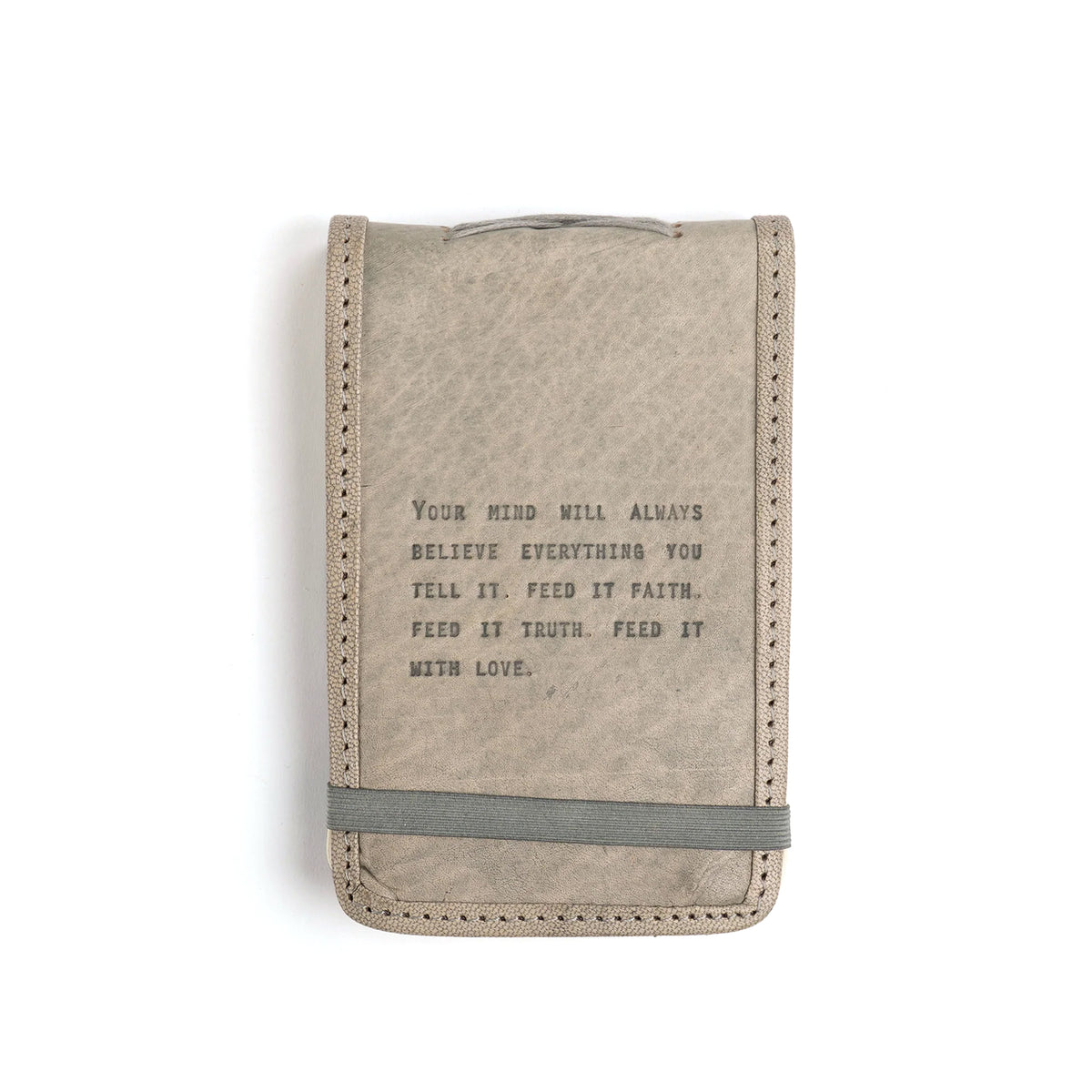 Faith Truth Love Mini Signature Leather Journal - Stone