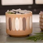 ***Ceramic Planter with Paint Strokes 7.5" x 7.5" x 6"
