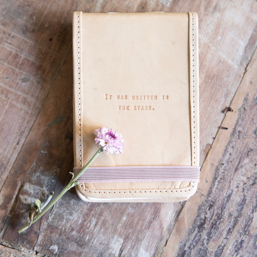 It Was Written In The Stars Mini Signature Leather Journal - Honey