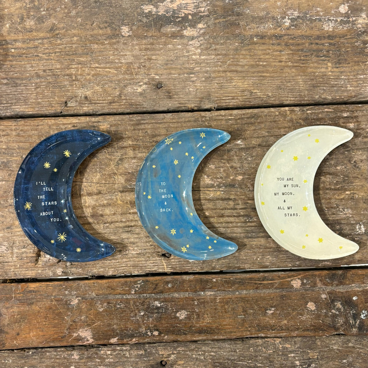 I'll Tell The Stars About You Moon Decoupage Plate 6x5