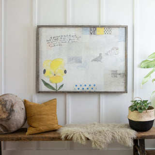 Yellow Pansy Horizontal Art Print - Gallery Wrap