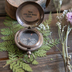 Seek and You Shall Find Push Button Compass with Leather Pouch