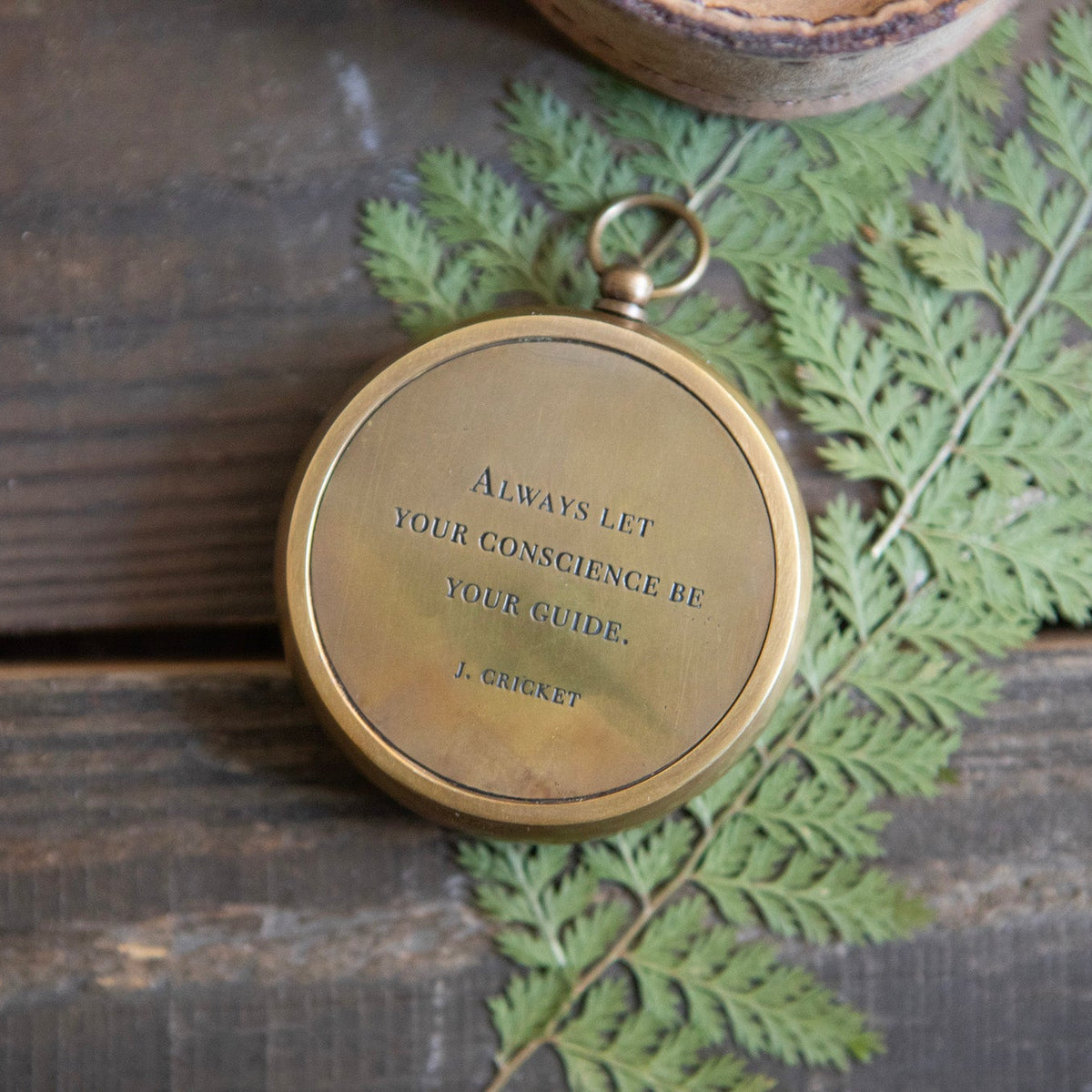 Always Let Your Conscience Compass with Leather Pouch