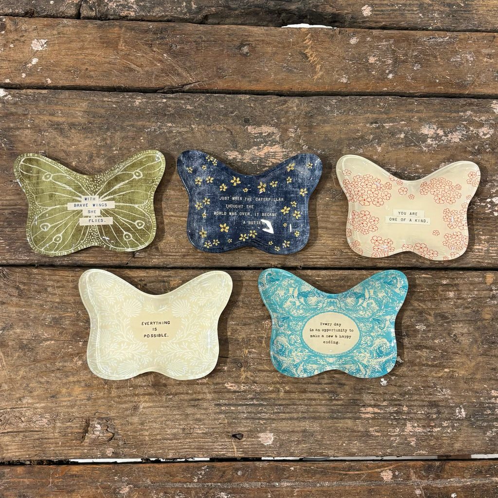 Everything Is Possible Butterfly Decoupage Plate 6x4.5