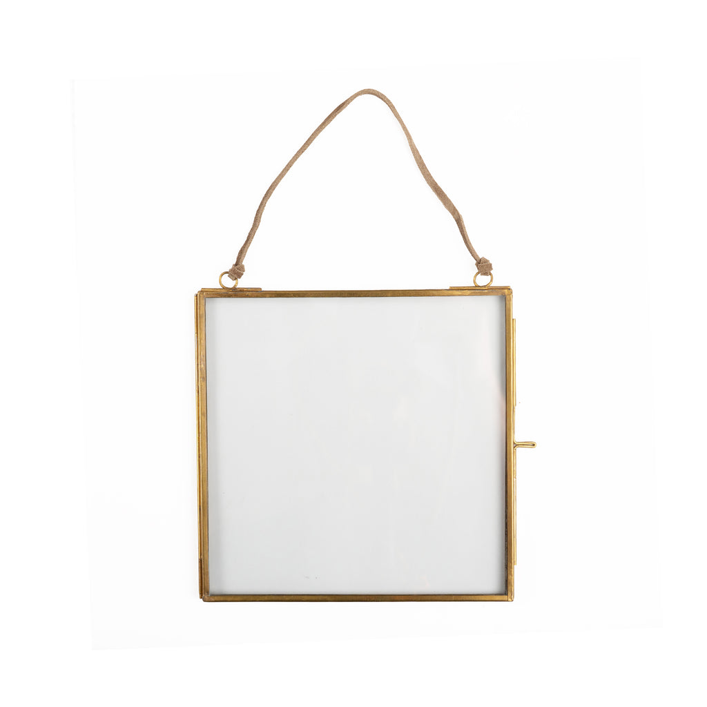 Square Brass Hanging Frame 7in