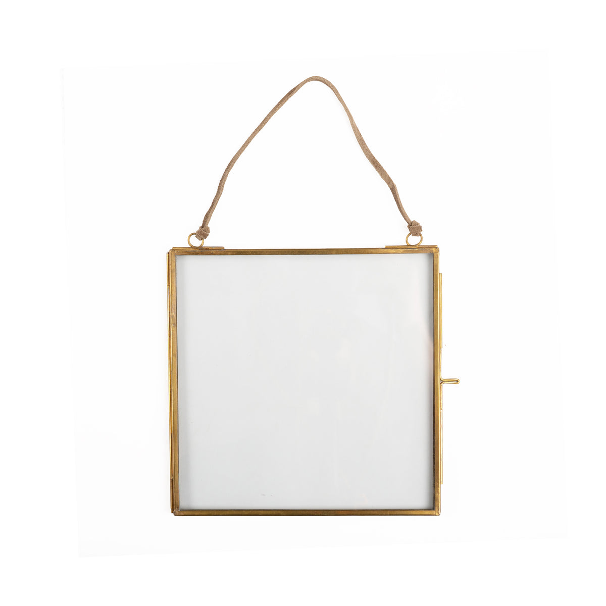 Square Brass Hanging Frame 7in