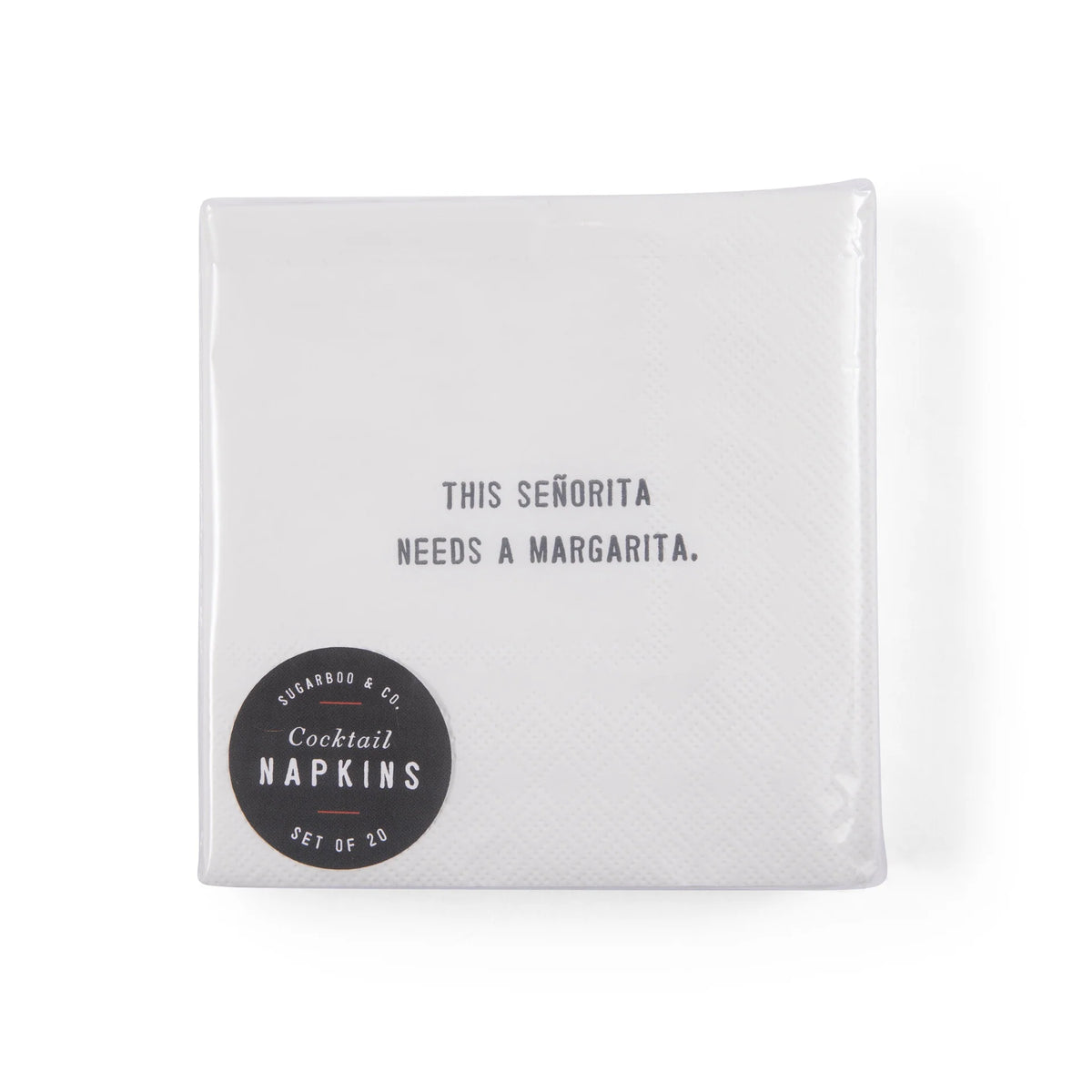 "This Senorita Needs A Margarita" Cocktail Napkin Set (20pcs) Set Of 6