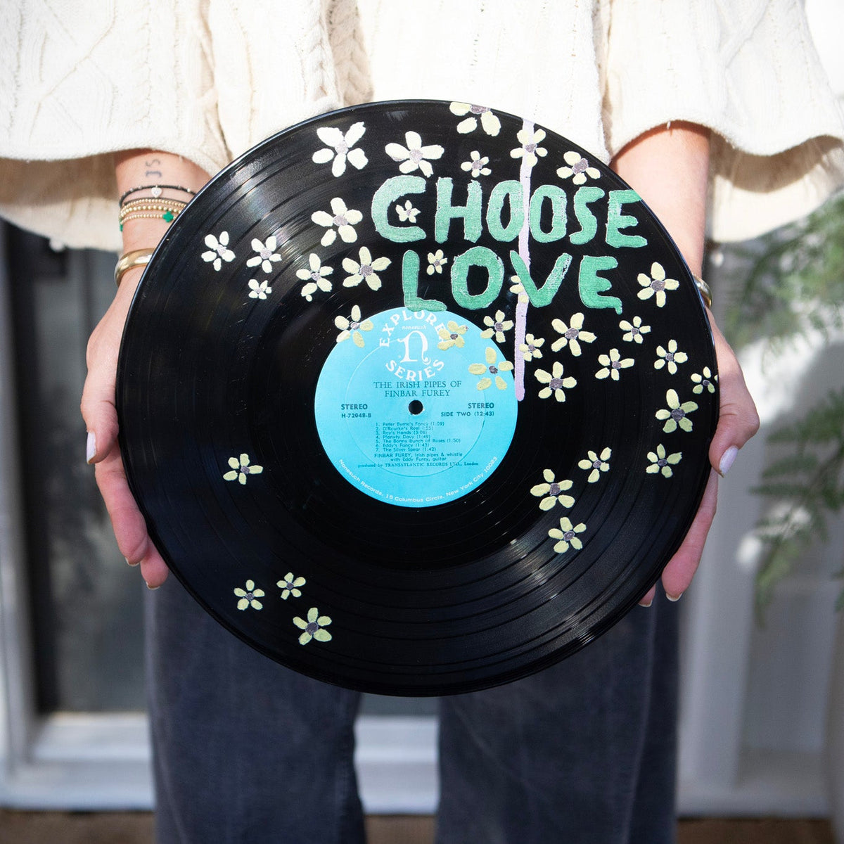 Choose Love Yellow Flowers Vinyl Record