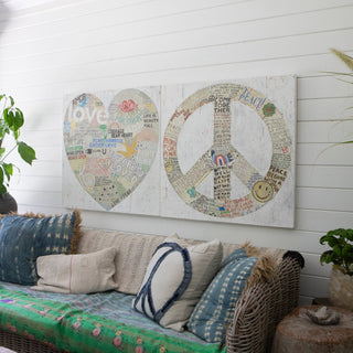 Choose Love Art Print in White - Grey Wood