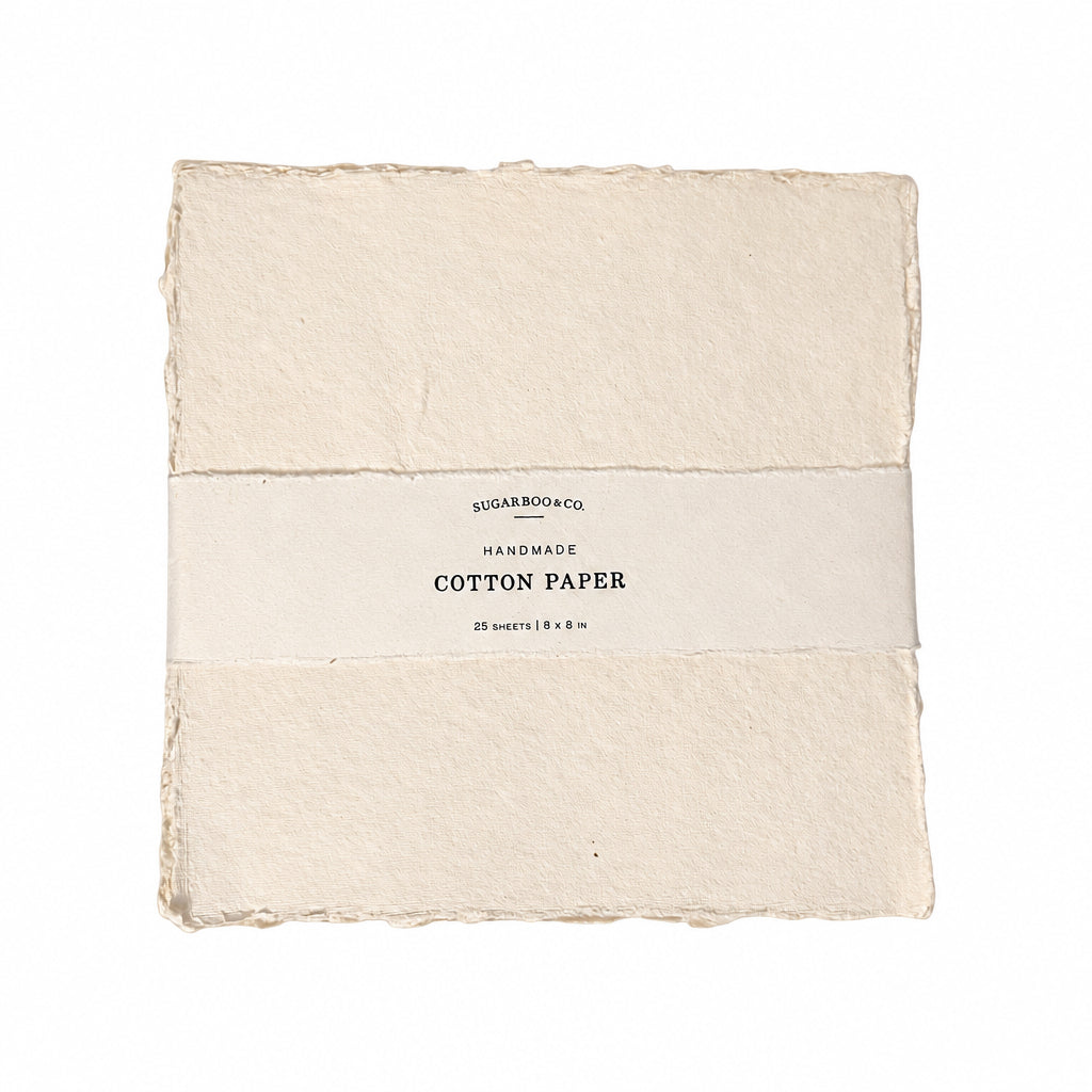 8x8 Handmade Cotton Paper Bundle - Mixed Natural