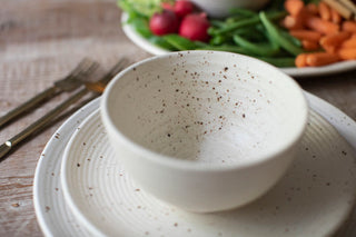 Ribbed Ceramic Speckled Bowl - 5.5