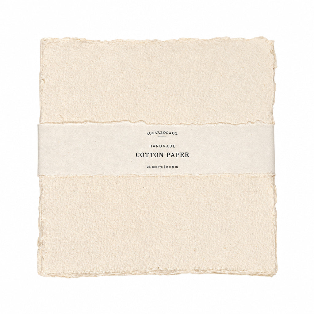 9x9 Handmade Cotton Paper Bundle - Cream