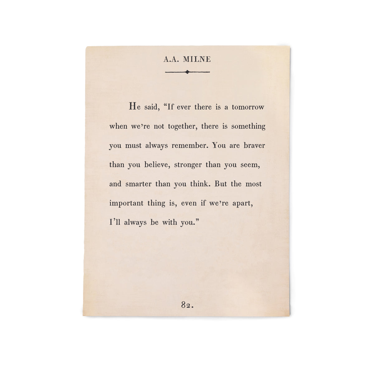 A.A. Milne Art Poster In Cream - 12x16