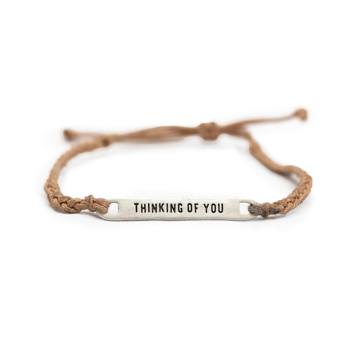 ***Silver Thinking Of You Braided Bracelet - Adjustable