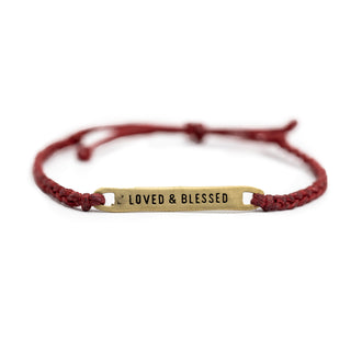 ****Brass Loved & Blessed Braided Bracelet - Adjustable