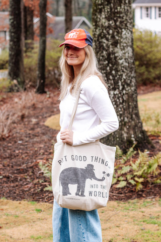 Good Things Elephant Canvas Tote - Set of 3