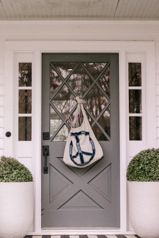 ***Peace Sign Stitched Messenger Bag - 21.5" x 18.5"