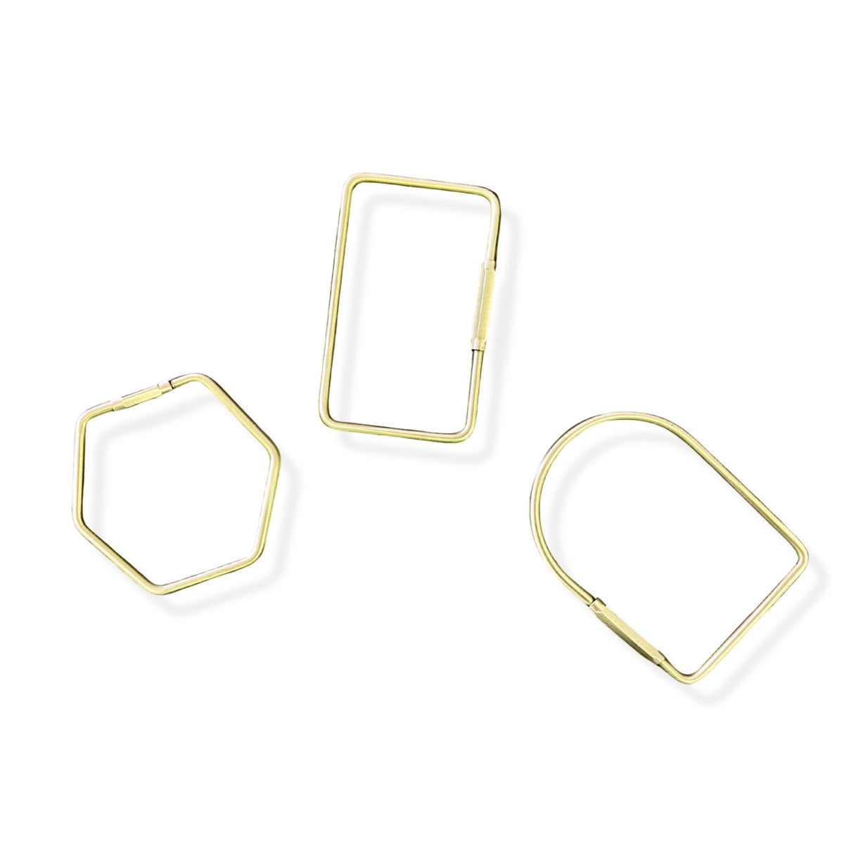 Brass Carabiner - Assorted Set of 12