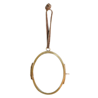 Brass Hanging Frame 3" x 4" Vertical Oval