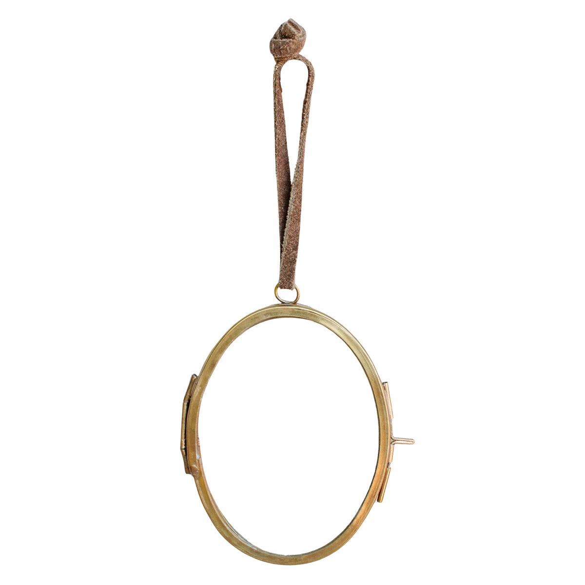 Oval Brass Hanging Frame 3x4 - Vertical