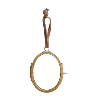 Brass Hanging Frame 2.25" x 2.75" Vertical Oval