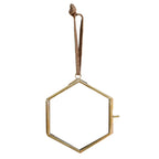 Hexagon Brass Hanging Frame 3.5in