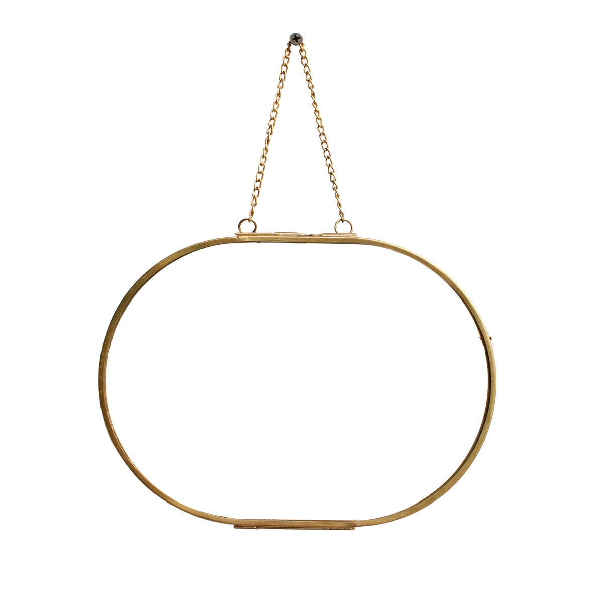 Oval Brass Hanging Frame 8x6 – Horizontal w/ Chain