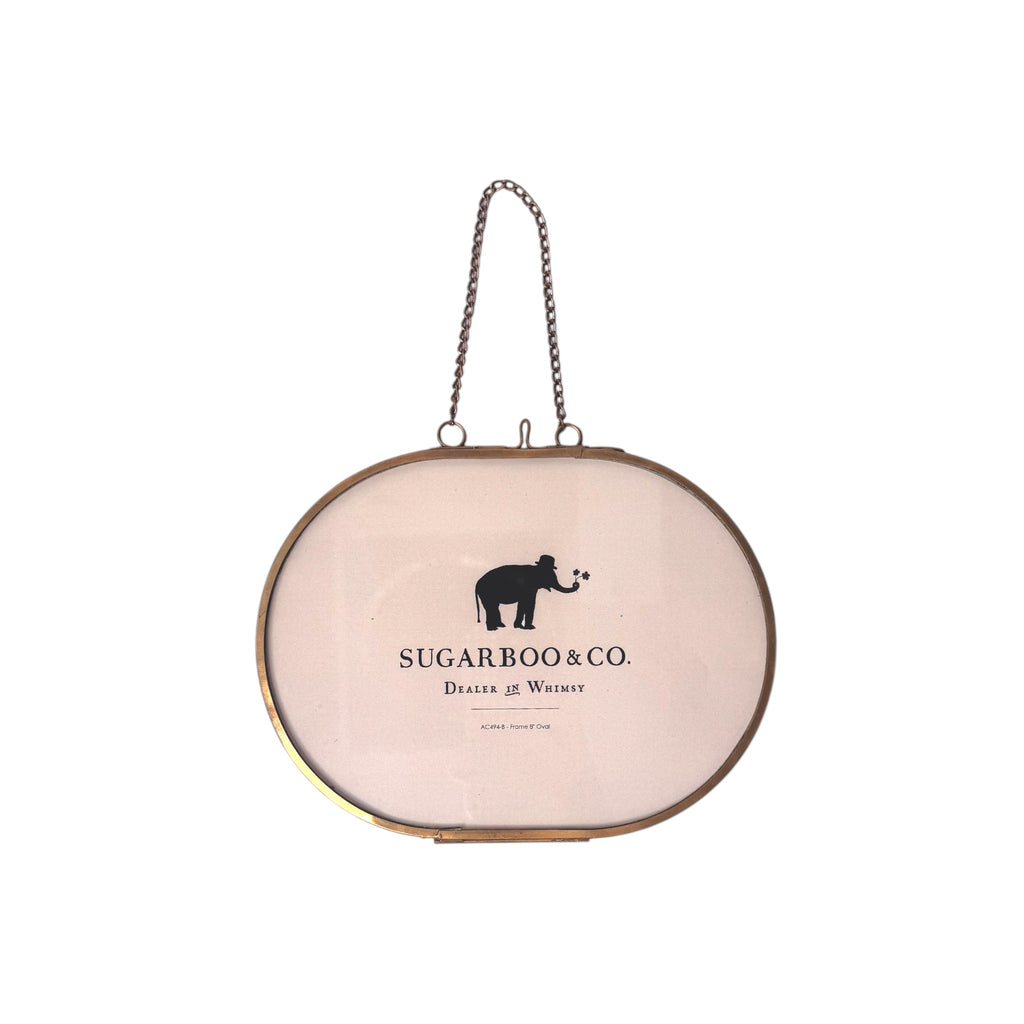 Oval Brass Hanging Frame 8x6 – Horizontal w/ Chain