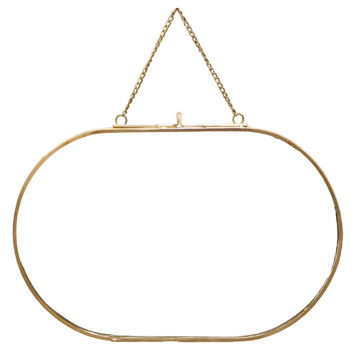 Oval Brass Hanging Frame 12x8 – Horizontal w/ Chain
