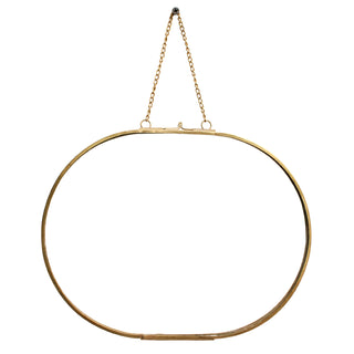Brass  Chain Hanging Frame 8"x 10" Horizontal Oval