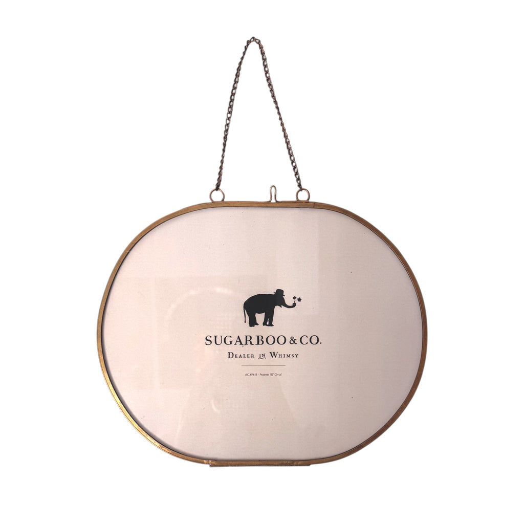 Oval Brass Hanging Frame 10x8 – Horizontal w/ Chain