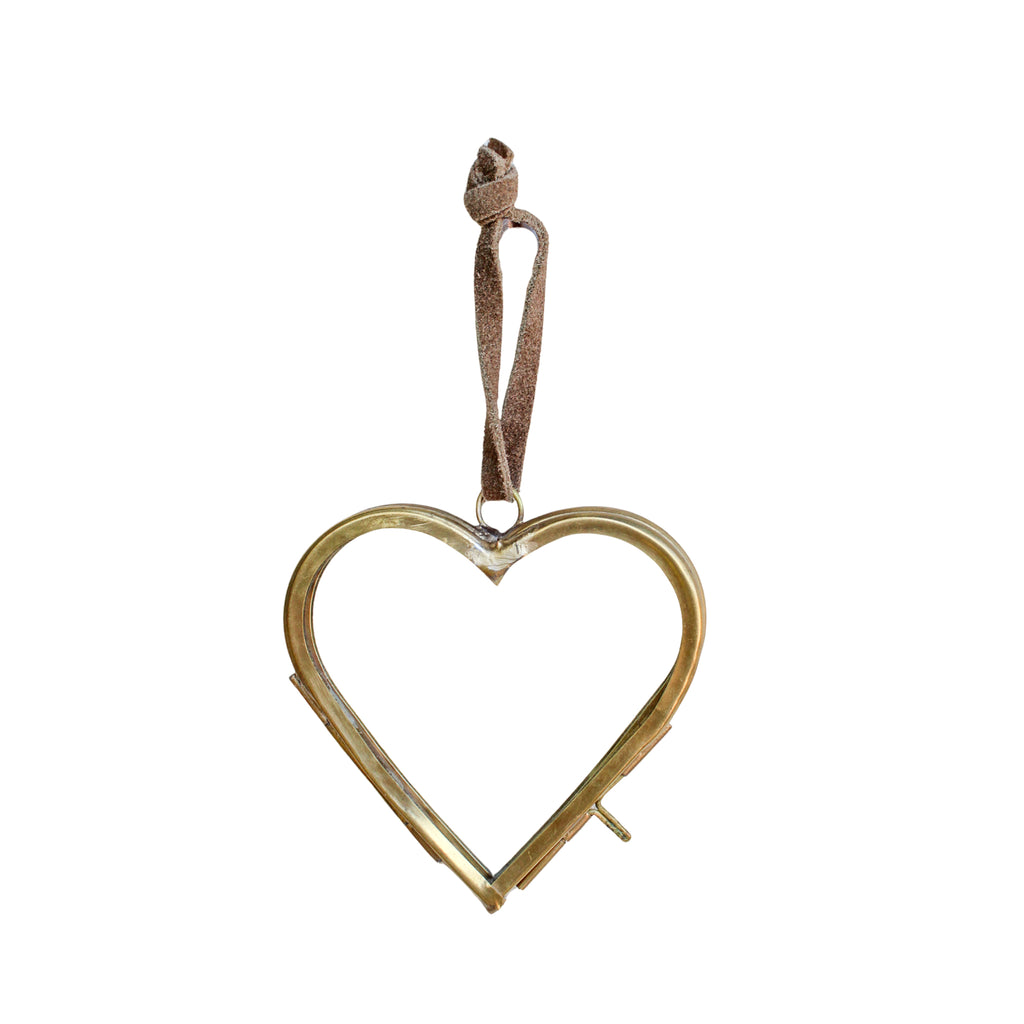 Heart Brass Hanging Frame 2.75in