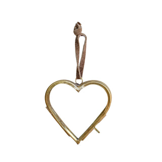 Brass Hanging Frame 2.75" Heart