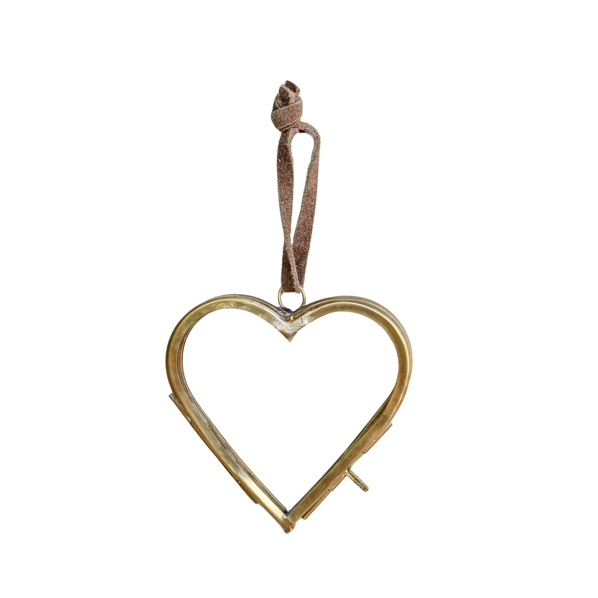 Heart Brass Hanging Frame 2.75in