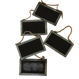 Metal Hanging Chalkboard Sign- 3" x 5" (Set of 12)