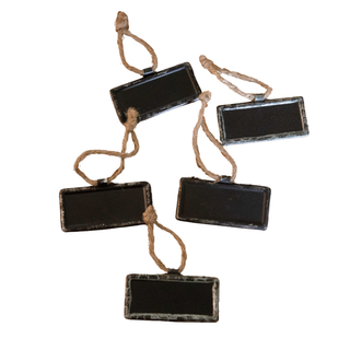 Metal Hanging Chalkboard Sign- 1 1/4" x 2.5" (Set of 12)