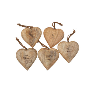 Engraved Wood Hearts - Assorted Set of 10 (Large)