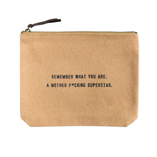 Remember What You Are Canvas Zip Bag- Blush