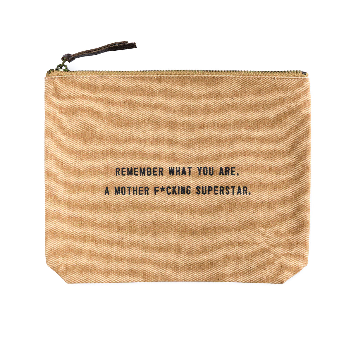 Remember What You Are Canvas Zip Bag - Blush