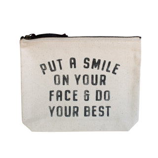 "Put A Smile" Canvas Zip Bag