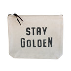 Stay Golden Canvas Zip Bag - Cream