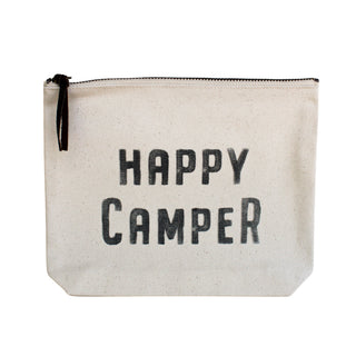 "Happy Camper" Canvas Zip Bag