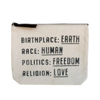 Birthplace Canvas Zip Bag - Cream