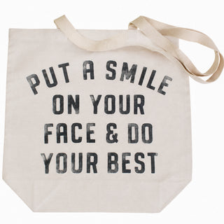 "Put A Smile" Canvas Tote - Set of 3