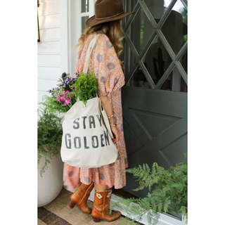 "Stay Golden" Canvas Tote - Set of 3