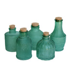 Frosted Glass Bottles - Set of 5