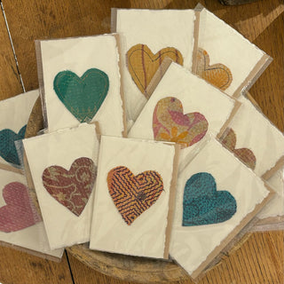 Kantha Heart Cards - Assorted Set of 50