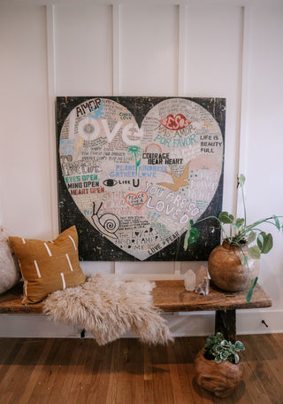 Choose Love  Art Print in Black - Grey Wood