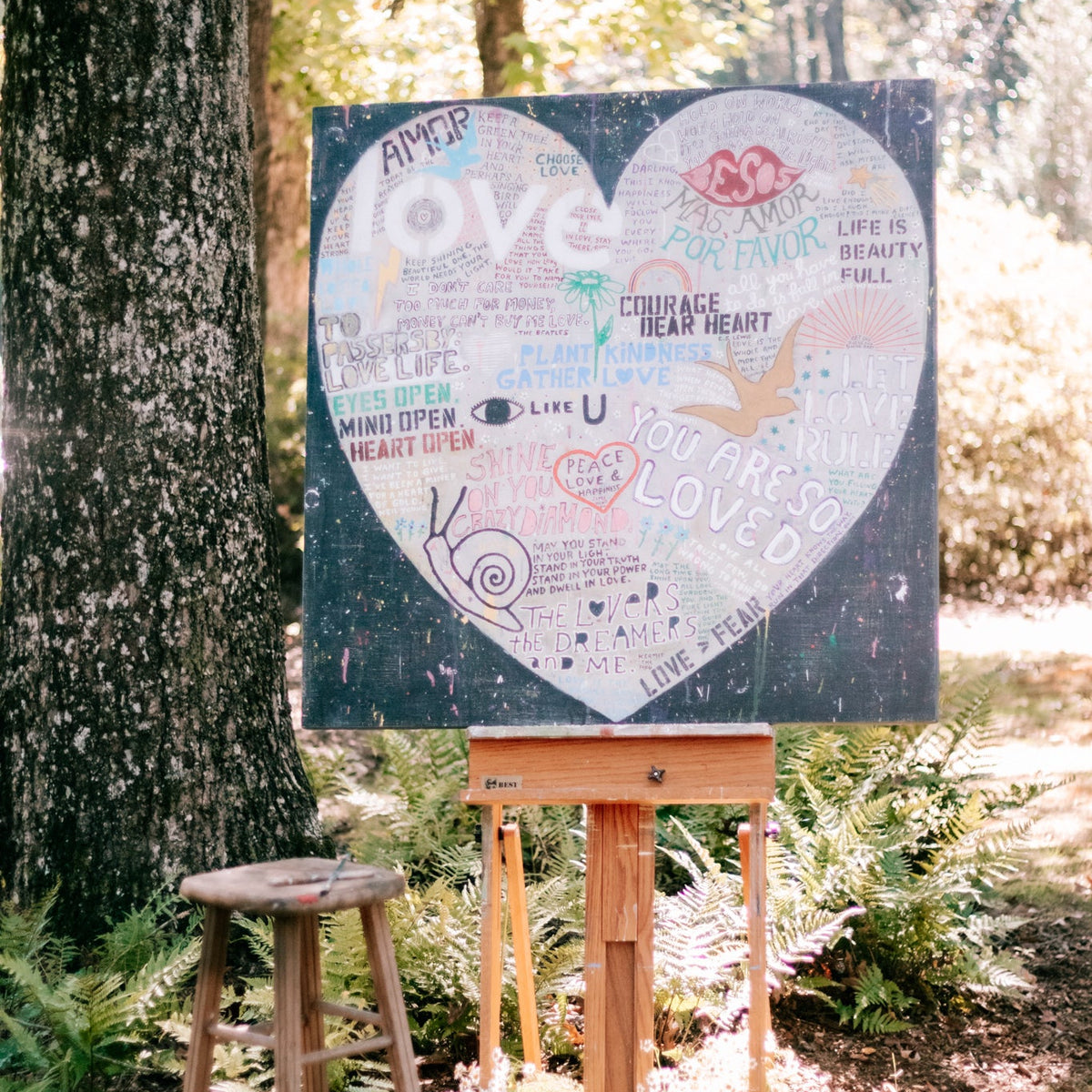 Choose Love Art Print in Black - Gallery Wrap
