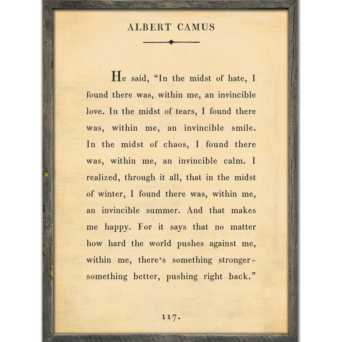 Albert Camus Art Print - Grey Wood